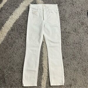 Mother mid rise dazzler ankle white jeans size 26